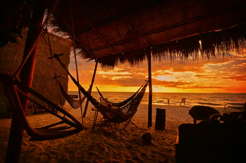 Hammocks at sunset on Koh Tao