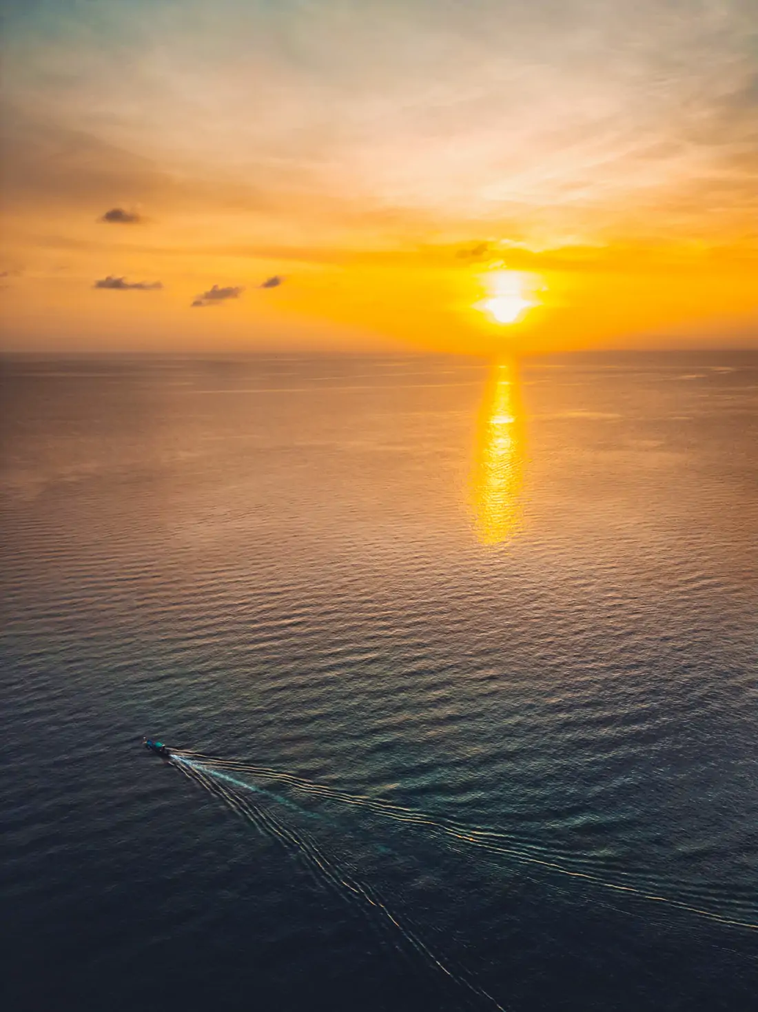 Golden sunset over the sea, Koh Tao